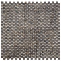 12 by 12 inch mahogany color marble mosaic on a mesh backing